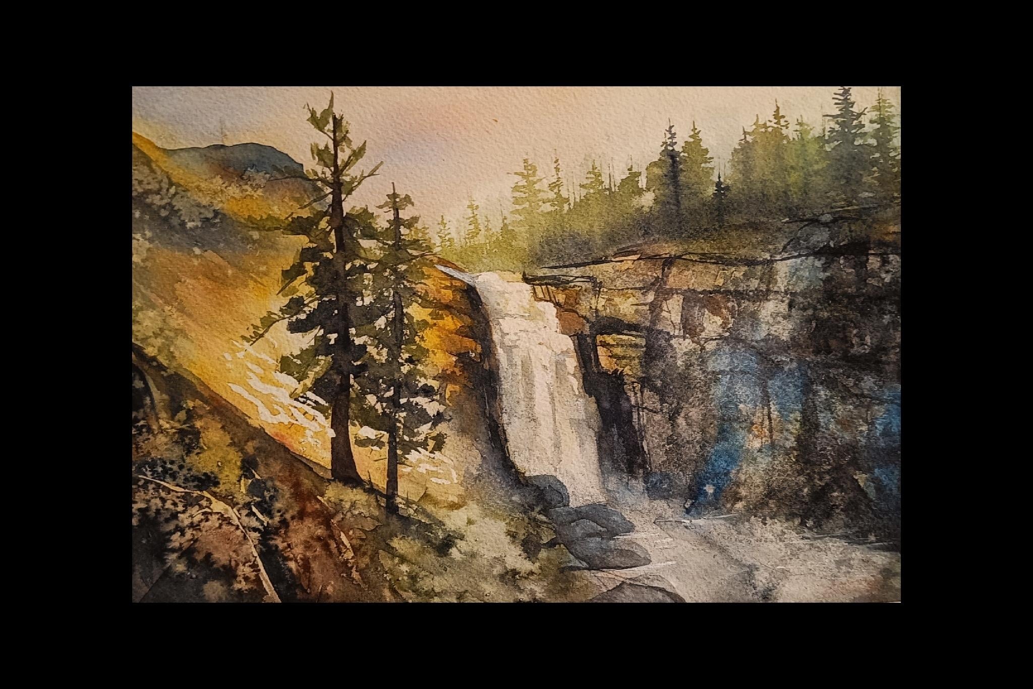 Aquarell - Waterfall - student project
