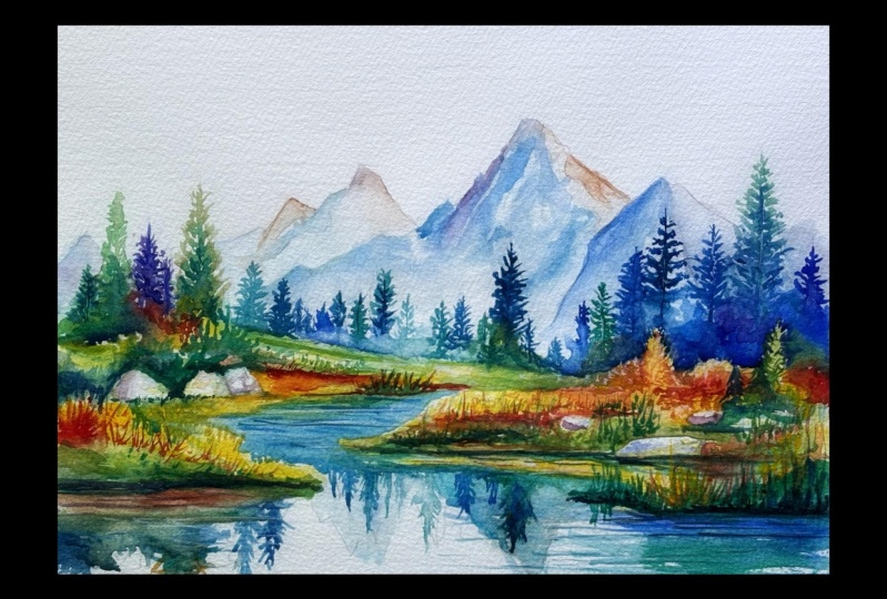 Expressive Watercolor Landscape