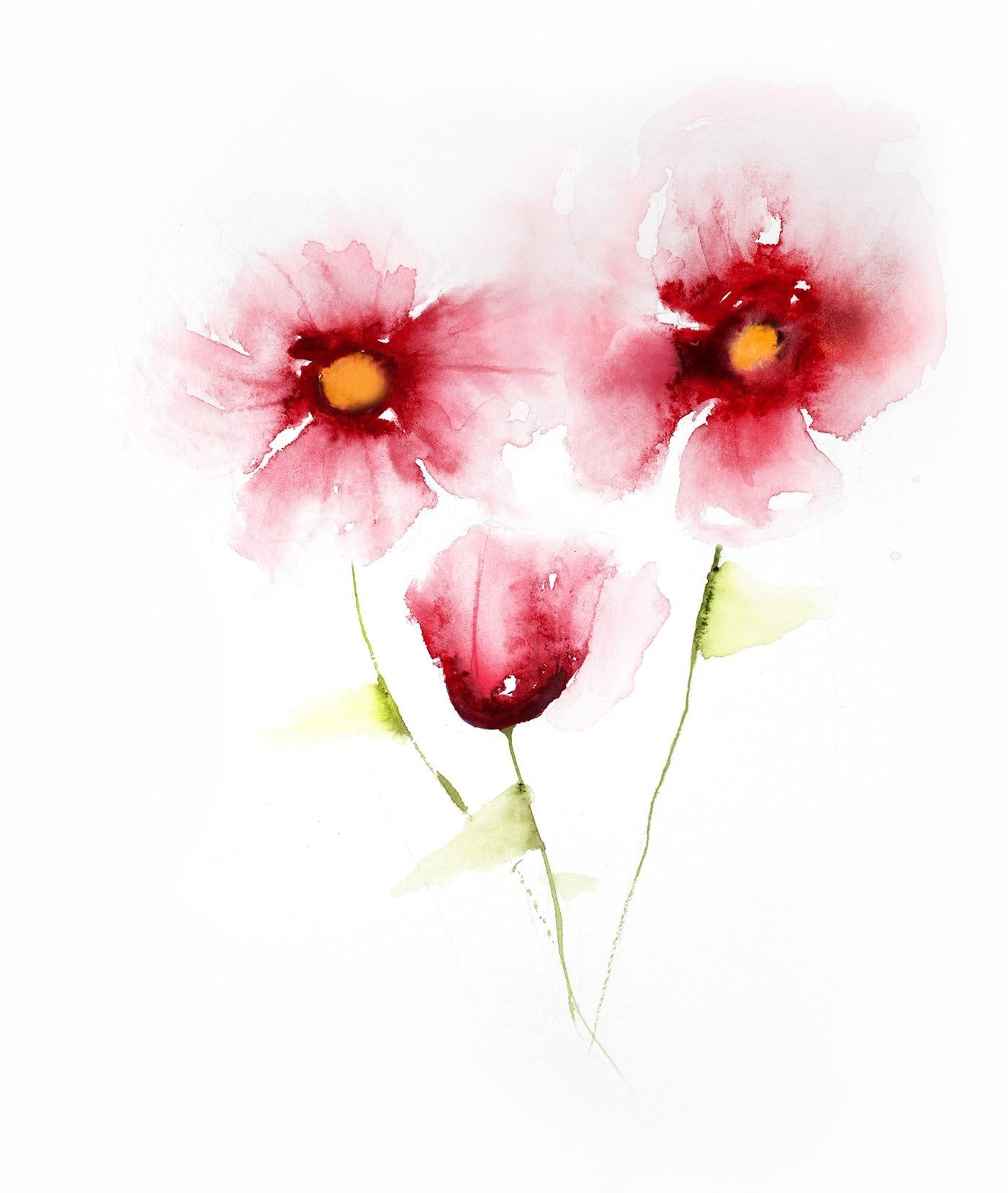 Loose Watercolour Flowers - student project