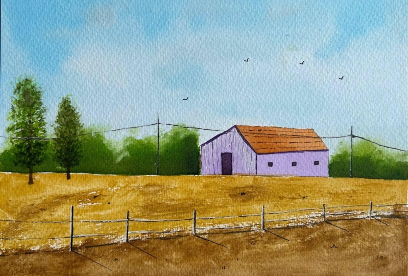 Countryside scene painting