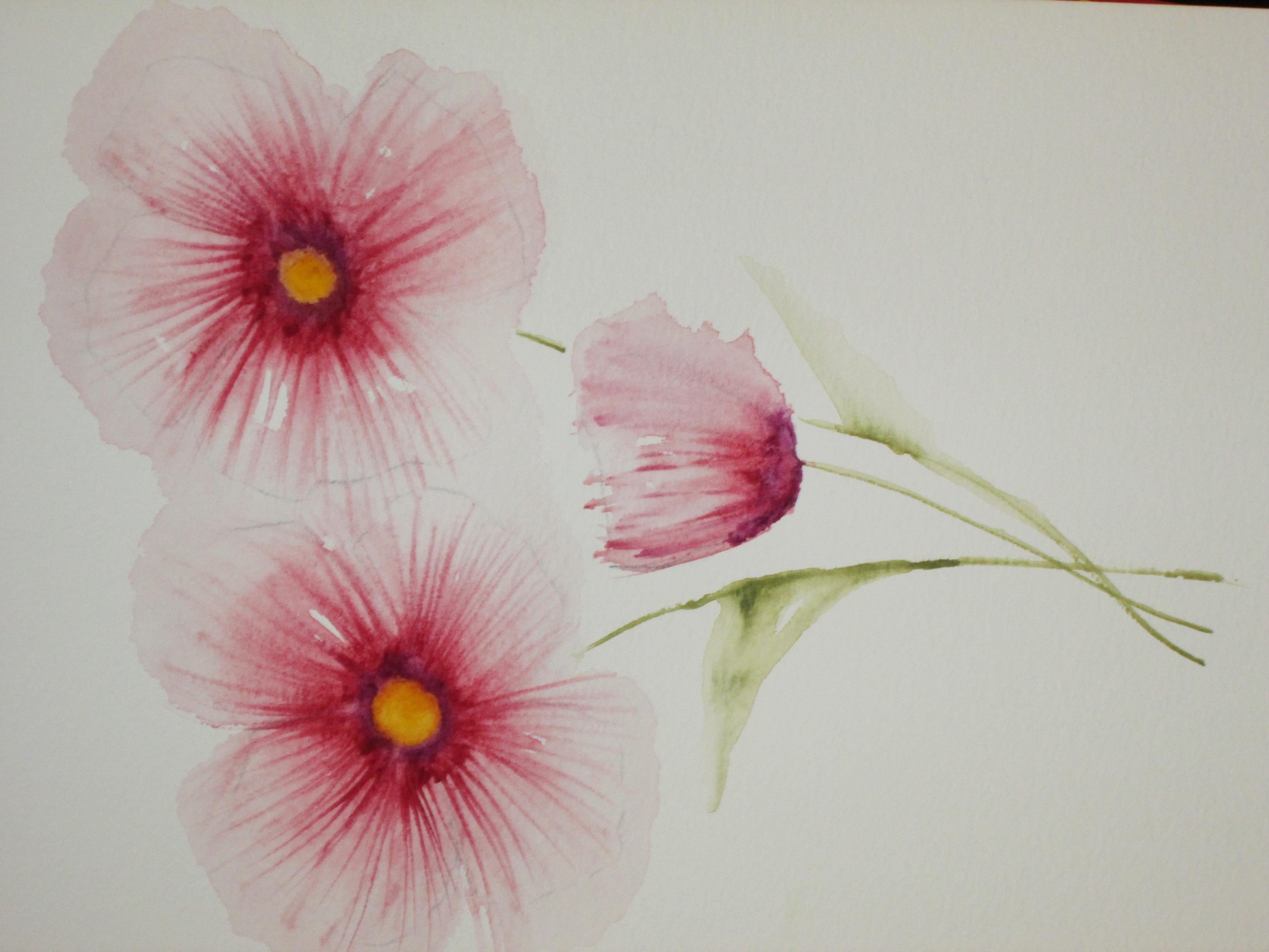 Loose Watercolor Flowers - student project