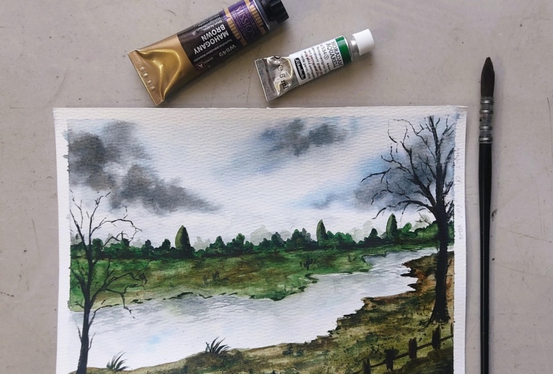 Learn to Paint Grassland and Rivers - Easy Watercolor Landscapes