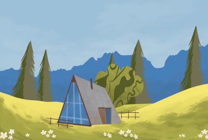 Modern Mountain Landscape
