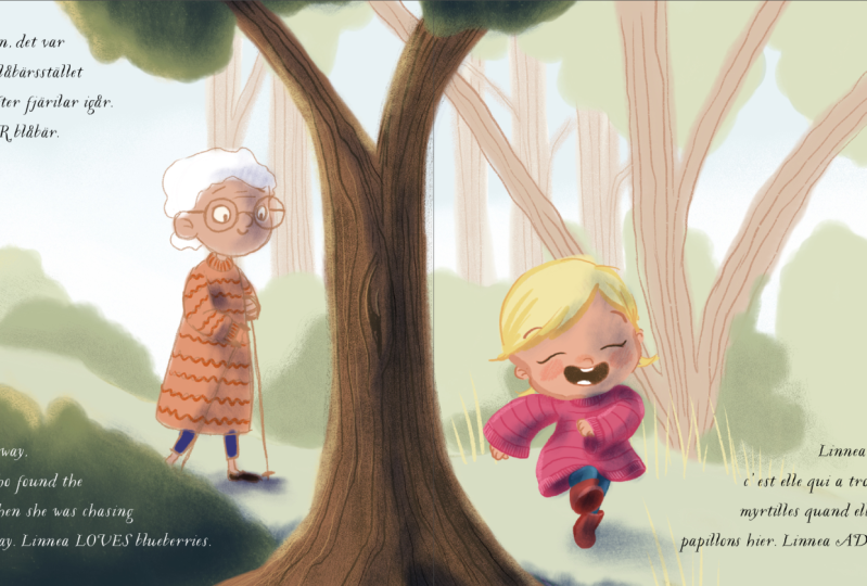Girl and Grandmother in the Woods