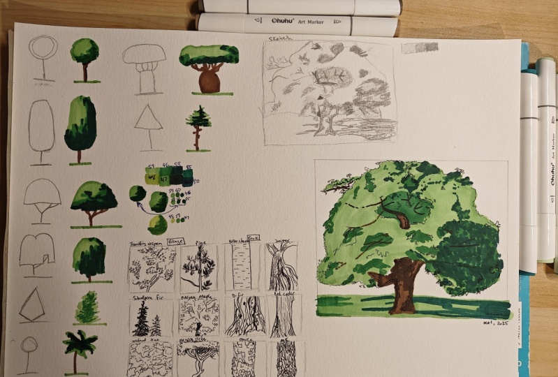 Tree with Alcohol Markers
