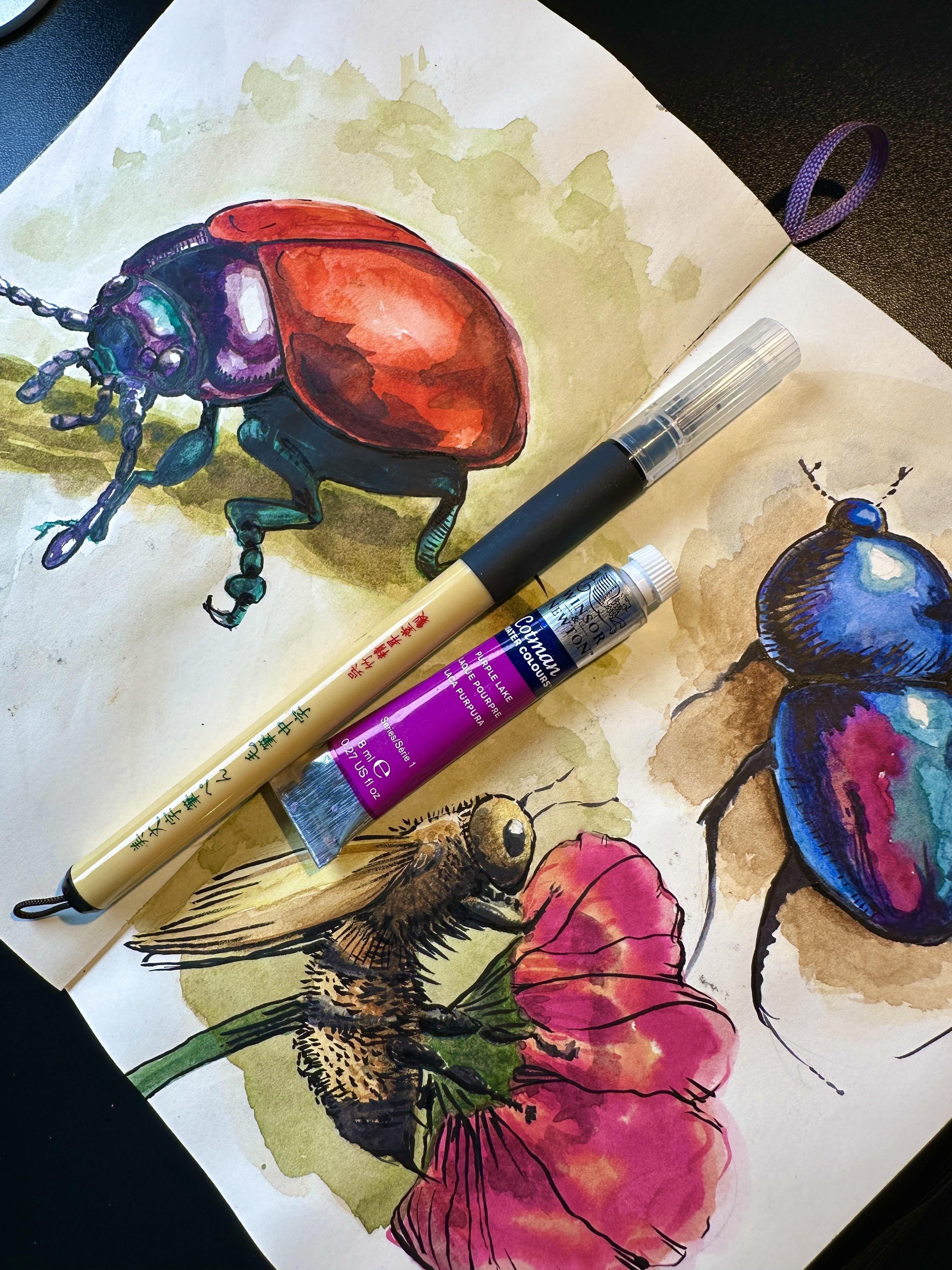 Watercolour Critters - student project