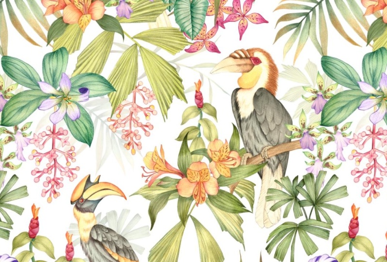 Hand Illustrated Tropical Print