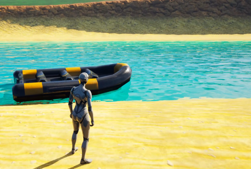 Just First Boat Buoyancy Test in UE5 (Water Plugin)