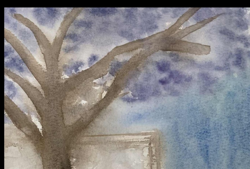 purple tree-loose watercolor painting