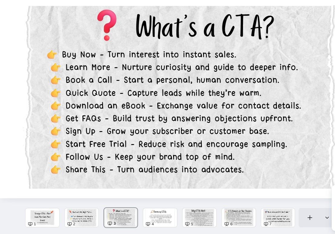 CTAs for Business Growth - student project