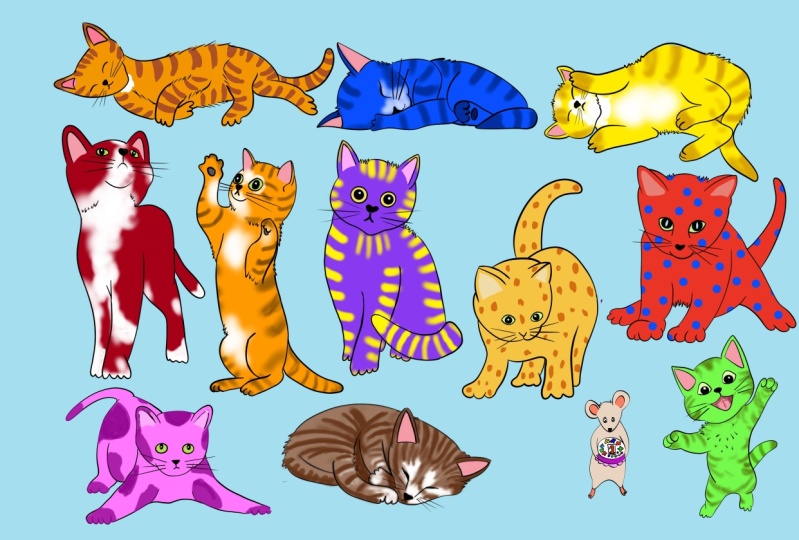 Kittens: colored, whimsical and black/white!