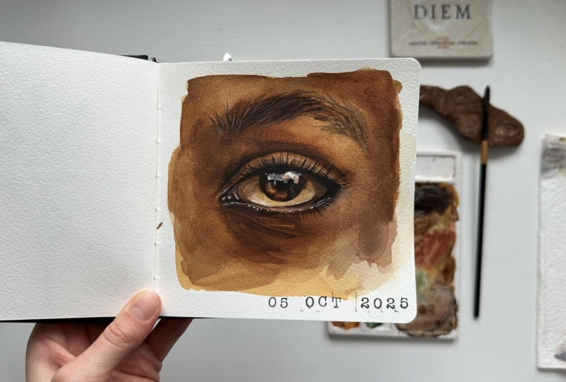 Painting Watercolor Eyes