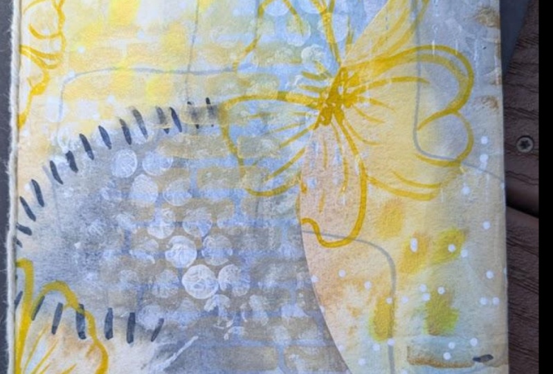 Book with yellow flowers