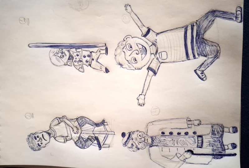 design 4 characters with different poses