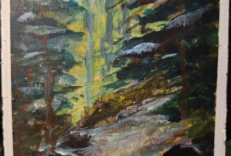 Moody forest acrylic