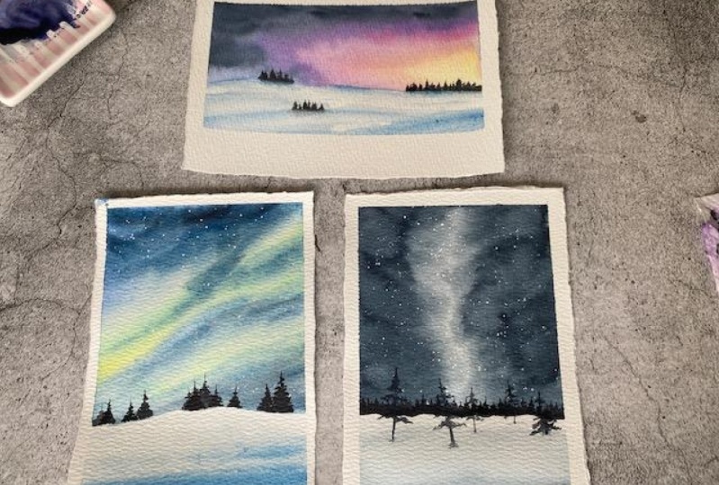 10 Days of Therapeutic Winter Watercolor Landscapes - Build a Daily Art Habit