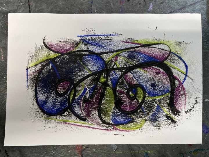 Watercolor Oil Paint Image Transfer Fun