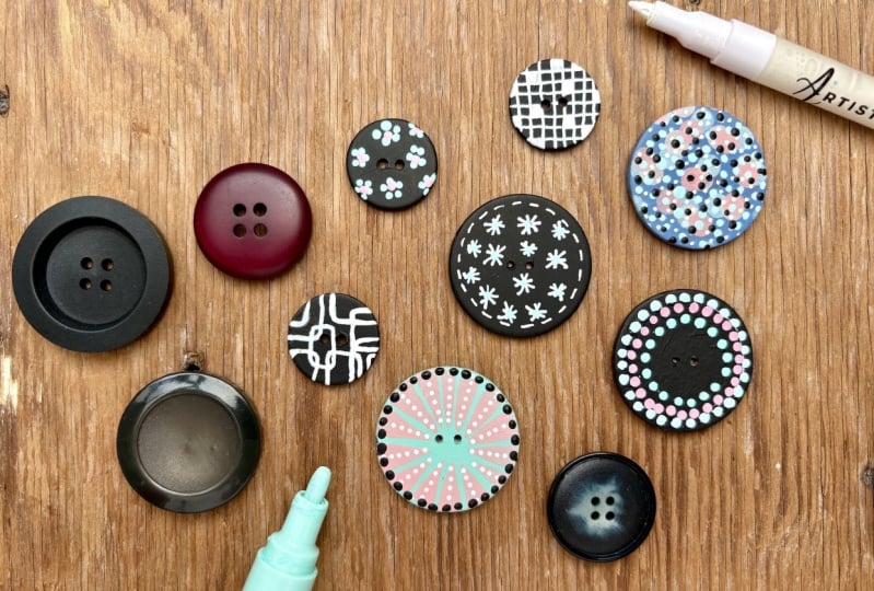 Artsy Painted Buttons