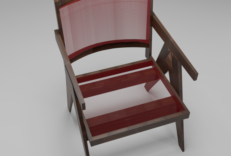 Red wooden chair