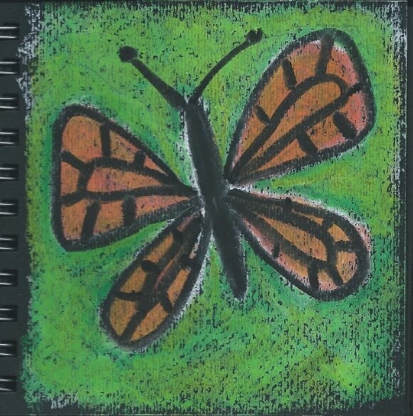 An Oil Pastel Monarch Butterfly - student project