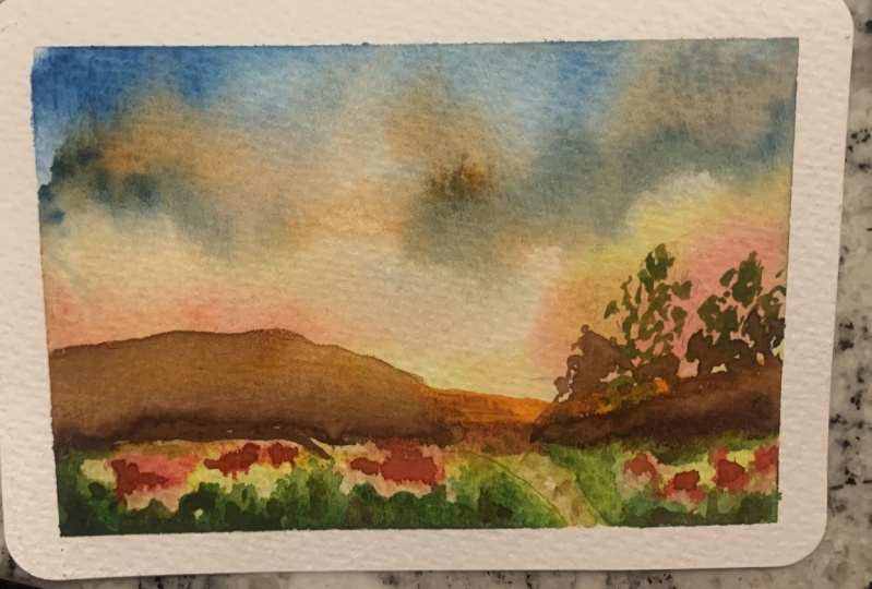 Watercolor landscape practice