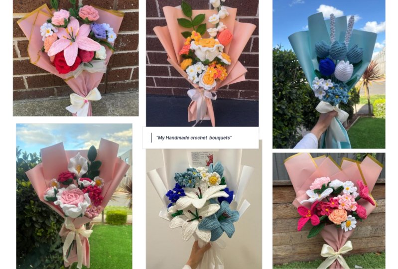 My Handmade crochet flower Bouquets