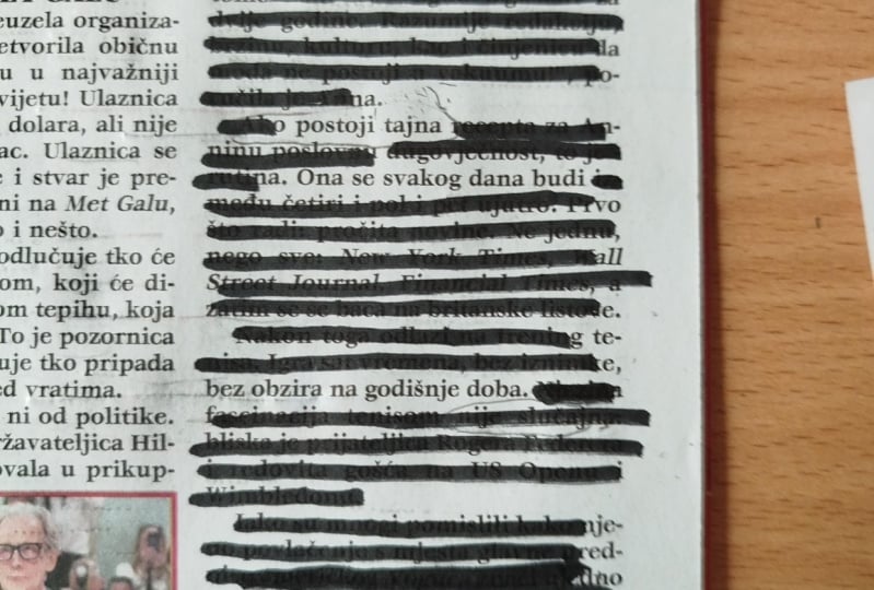 Blackout poetry in croatian language