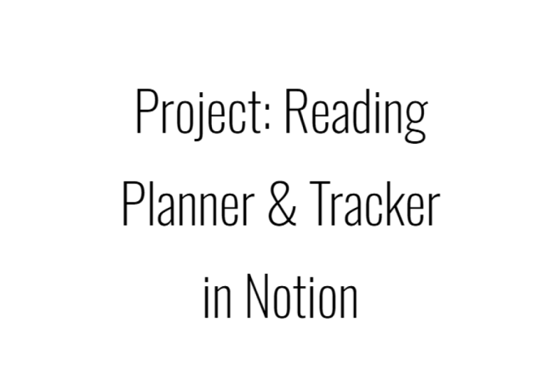 My Reading Planner and Tracker