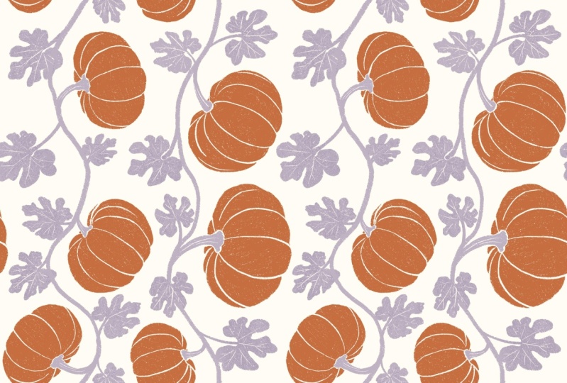 Pumpkin vines pattern in Procreate