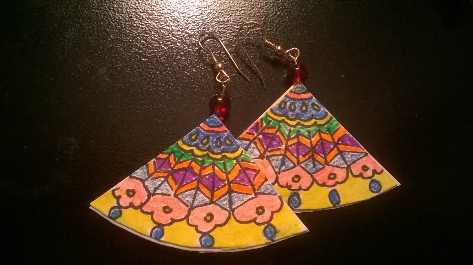 Art Deco Fan Earrings - student project
