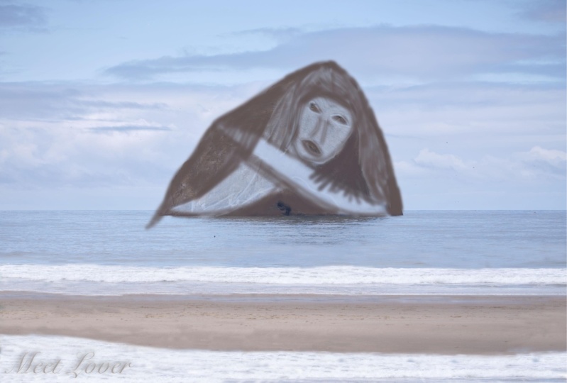 Beach with big rock