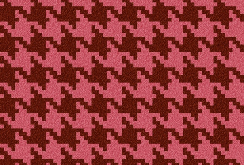 Red & pink houndstooth with wool texture
