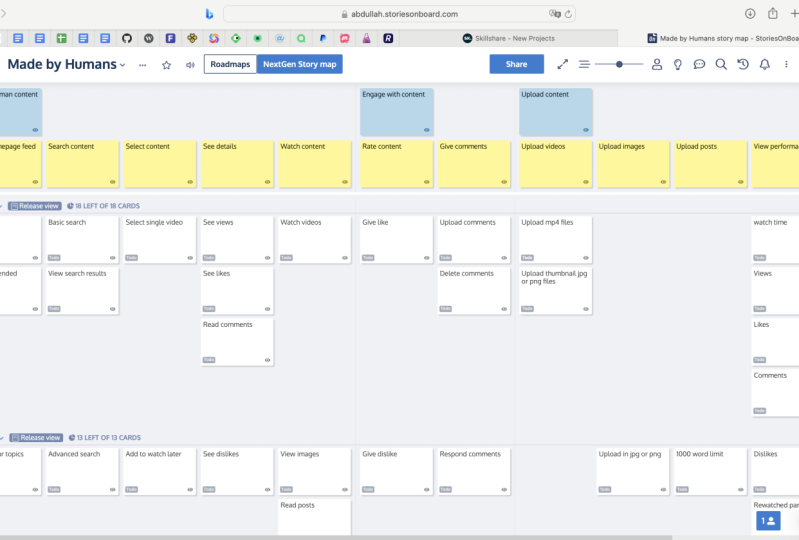 Story Map for Example Product