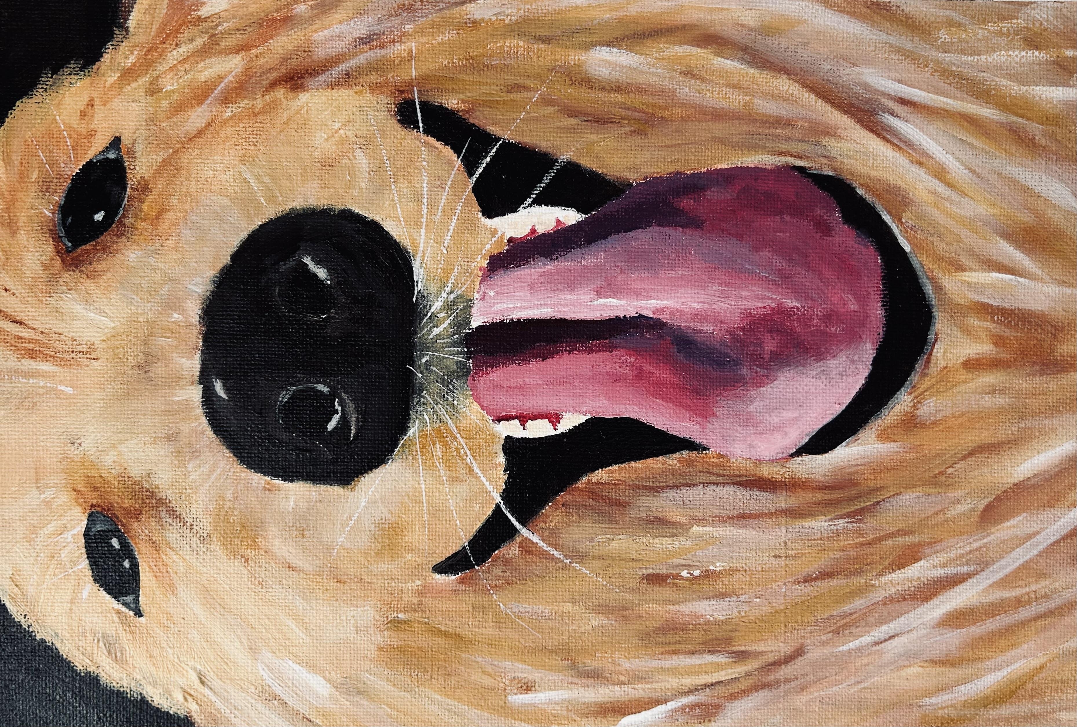 Labrador Dog in Acrylic - student project