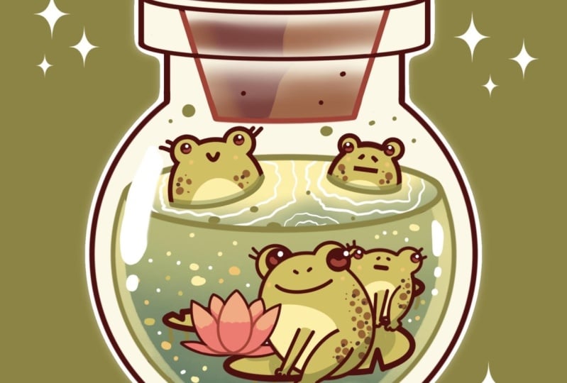 Cute Toad in a Bottle