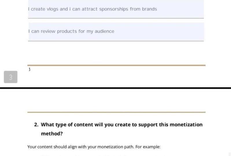 Monetization plan