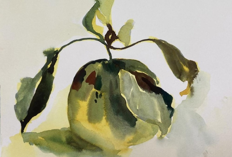 Wet-in-Wet Watercolor Apples