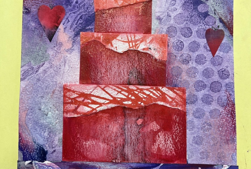 Festive Mixed Media Cake Collages