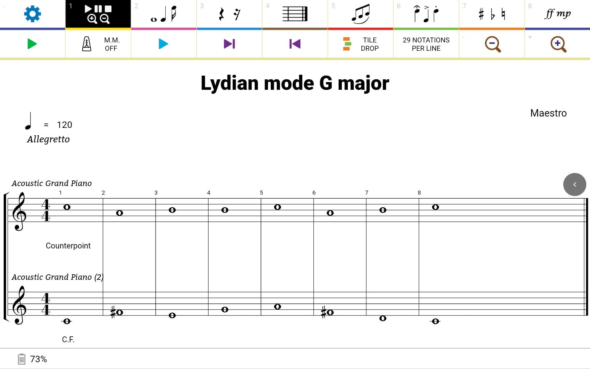 First species counterpoint - student project