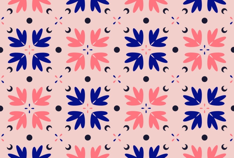 Sample Art from Your Teacher: Floral Tile Pattern