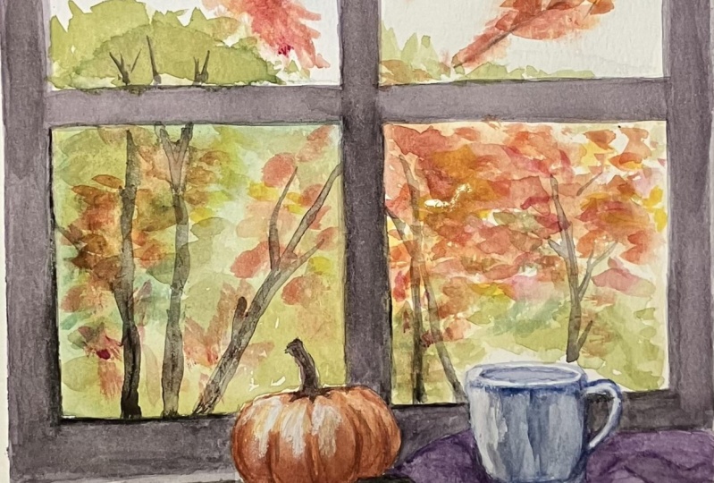Fall Window Scene