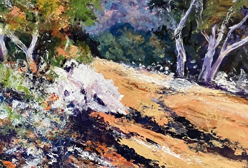 Acrylic Landscape ‘Bush Walk’ with a Palette Knief