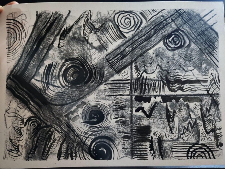 Abstract charcoal artwork
