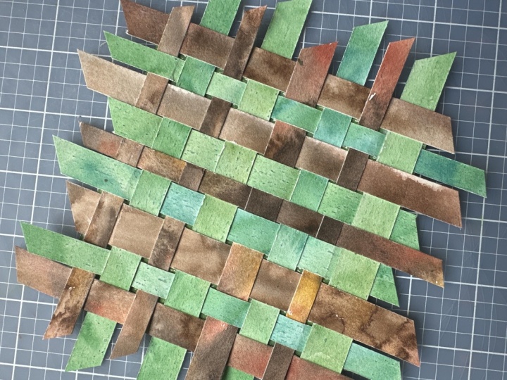 Green/Brown woven watercolor project