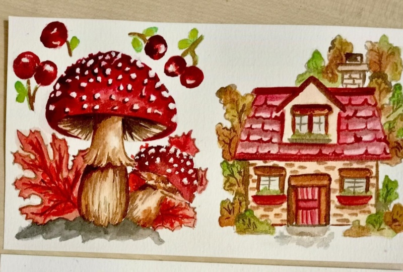 Autumn theme painting by Leeda