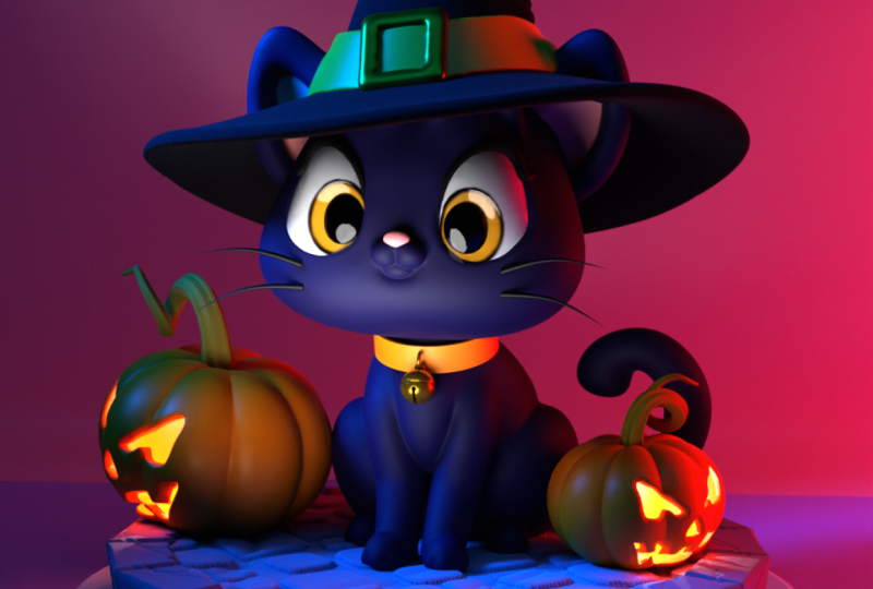 Halloween black cat