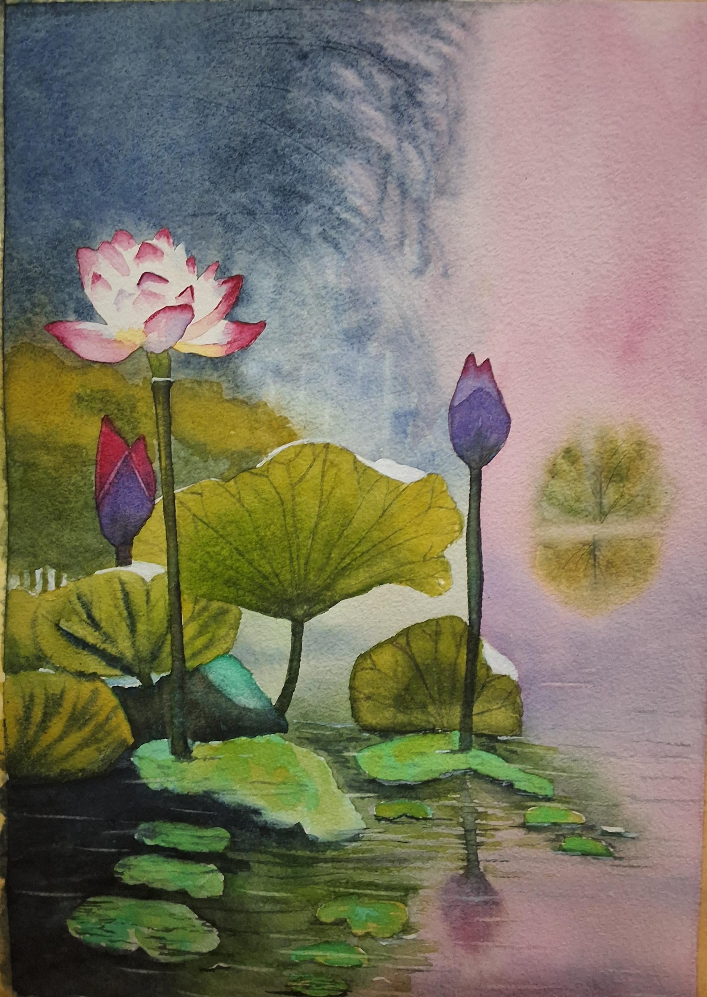 Master depth  and focus in watercolor - student project