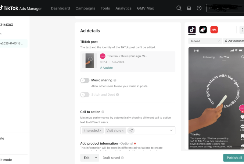 Tiktok Ad project