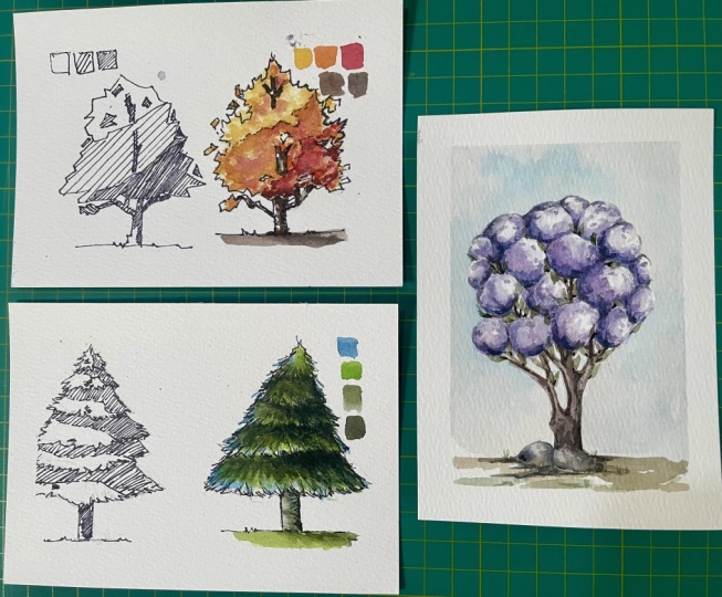 Watercolor Trees