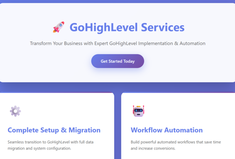 GoHighLevel Service Page